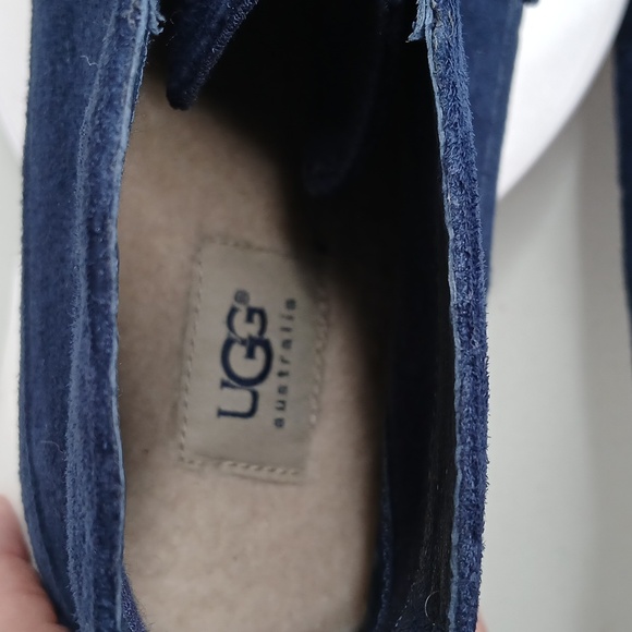 UGG Men\'s Navy Suede Chukka Lace Up Ankle Boots W/Treadlite Soles  - 13EEE main image 4